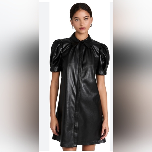 Alice + Olivia jem vegan leather mini shift dress XS - Picture 9 of 16